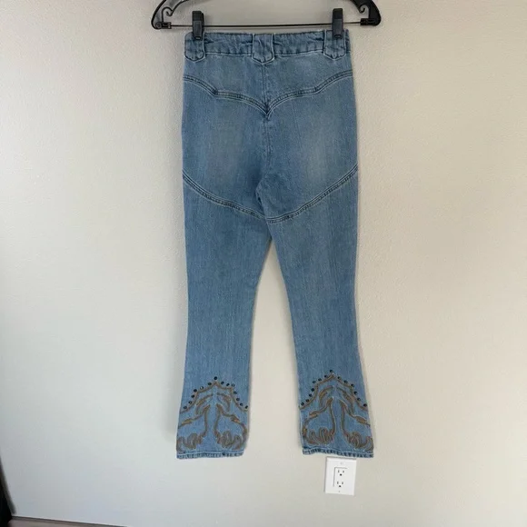 Understated Leather Western Stretch Jeans Cowboy Tears Blue Denim Women’s 24 - Picture 10 of 13